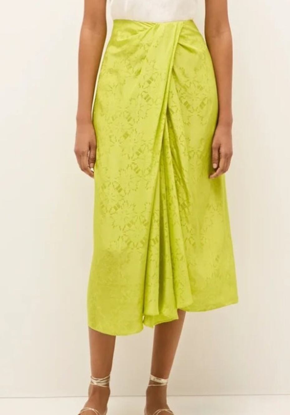 NWT Marie Oliver Lilly Silk Blend Skirt in Apple Sz. 4